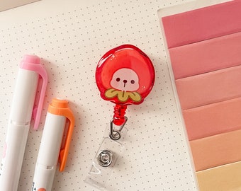 Strawberry Dog Retractable Badge Reel – Kawaii ID Holder