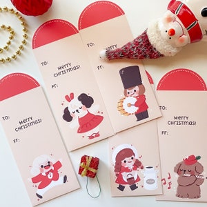 Enveloppes de Noël - dessins originaux dessinés à la main - porte-monnaie des fêtes - enveloppe cadeau
