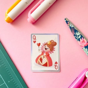 Yes Queen! Holographic Sticker - Cute Character Sticker - Kawaii Laptop Phone Sticker - Journal Notebook Diary Planner Sticker