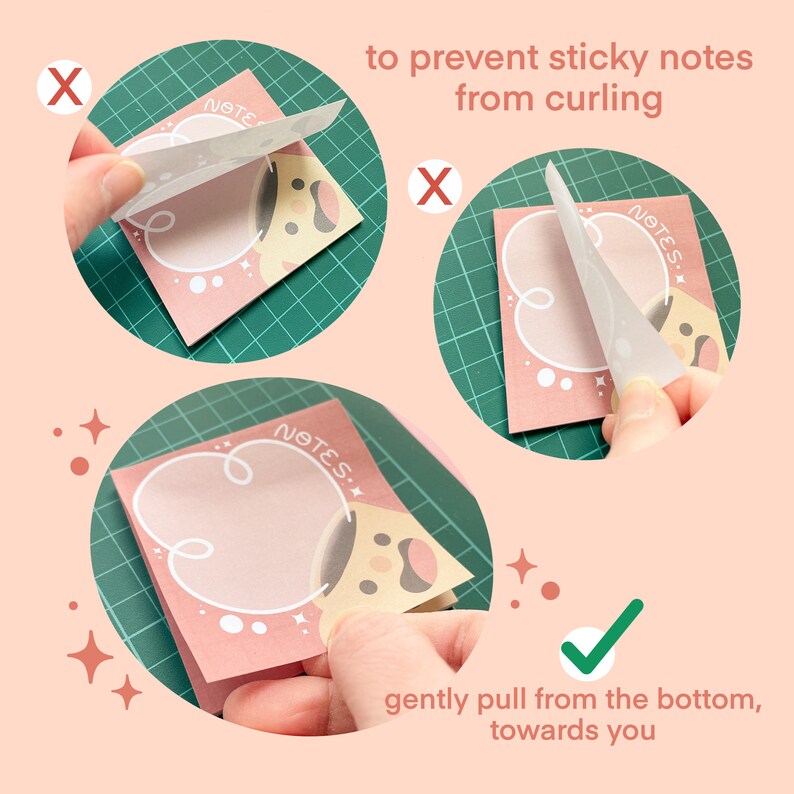 Sticky Notes Without Signing In Kawaii Sticky Notepad Set – Note Taking Bundle - Etsy