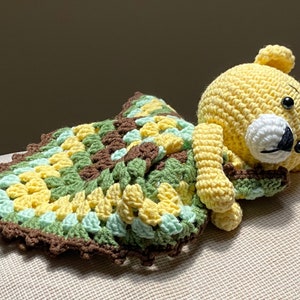 Amigurumi Crochet Baby Snuggle, Crochet Stuffed Animal with Baby Blanket