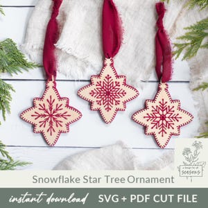 SVG sneeuwvlok kerst ornament borduurwerk patroon lasergesneden bestand bundel kerstboom decoratie snijden bestand hout borduurwerk leeg laserbestand