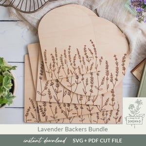 SVG gegraveerde lavendel DIY-steunen gesneden bestand bundel moderne botanische familienaam borden aanpasbaar decor van de kwekerij Laser klaar teken blanks SVG
