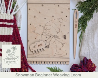 Snowman Children's Weaving Loom SVG | Beginner Educational Yarn Craft |  Laser Ready Digital Download