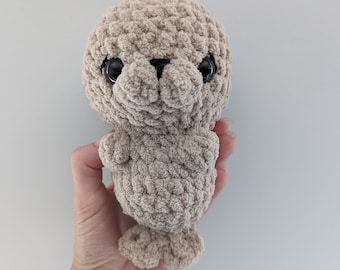 Custom Crochet Baby Seal Plushie | Red Seal | Handmade | Made to order | Amigurumi | Kawaii