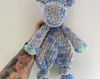 Crochet Baby Hippo Lovey | Plushie | Snuggler | Handmade | Ready to Ship | Amigurumi | Kawaii