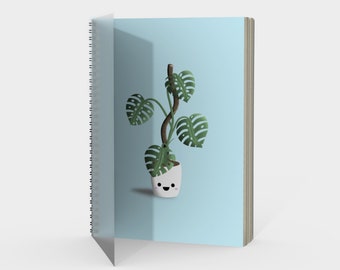 Notatnik spiralny Monstera | Notatnik w linie | Pusty notatnik | Szkicownik | Dziennik w kropki | Dziennik w kropki | Notatnik w kratkę | Notatnik w wykresy