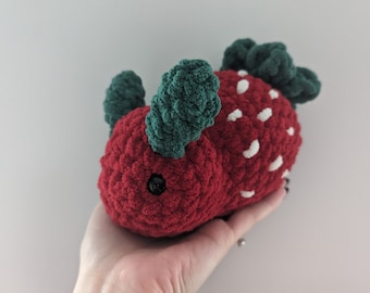 Crochet Nudibranch | Sea Bunny | Strawberry | Plushie | Stuffie | Handmade | Ready to Ship | Amigurumi | Kawaii