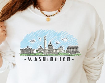 Washington DC Sweatshirt Family Trip Sweatshirt, Washington DC Skyline Sweatshirt, Washington Gift, Washington Monument,District of Columbia