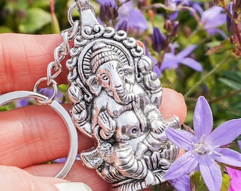 Ganesh-sleutelhanger - verwijderaar van obstakels godheid mini standbeeld sleutelhanger, hindoe rijkdom welvaart Lord Ganesha God altaar figuur idool cadeau sleutelhanger