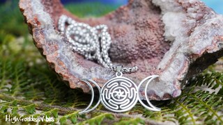 Collana Tripla Luna Ecate VENACOLY – Ciondolo Dea In Argento Sterling 925, Gioiello Pagano Witchy, Regalo Per Donne Con Scatola