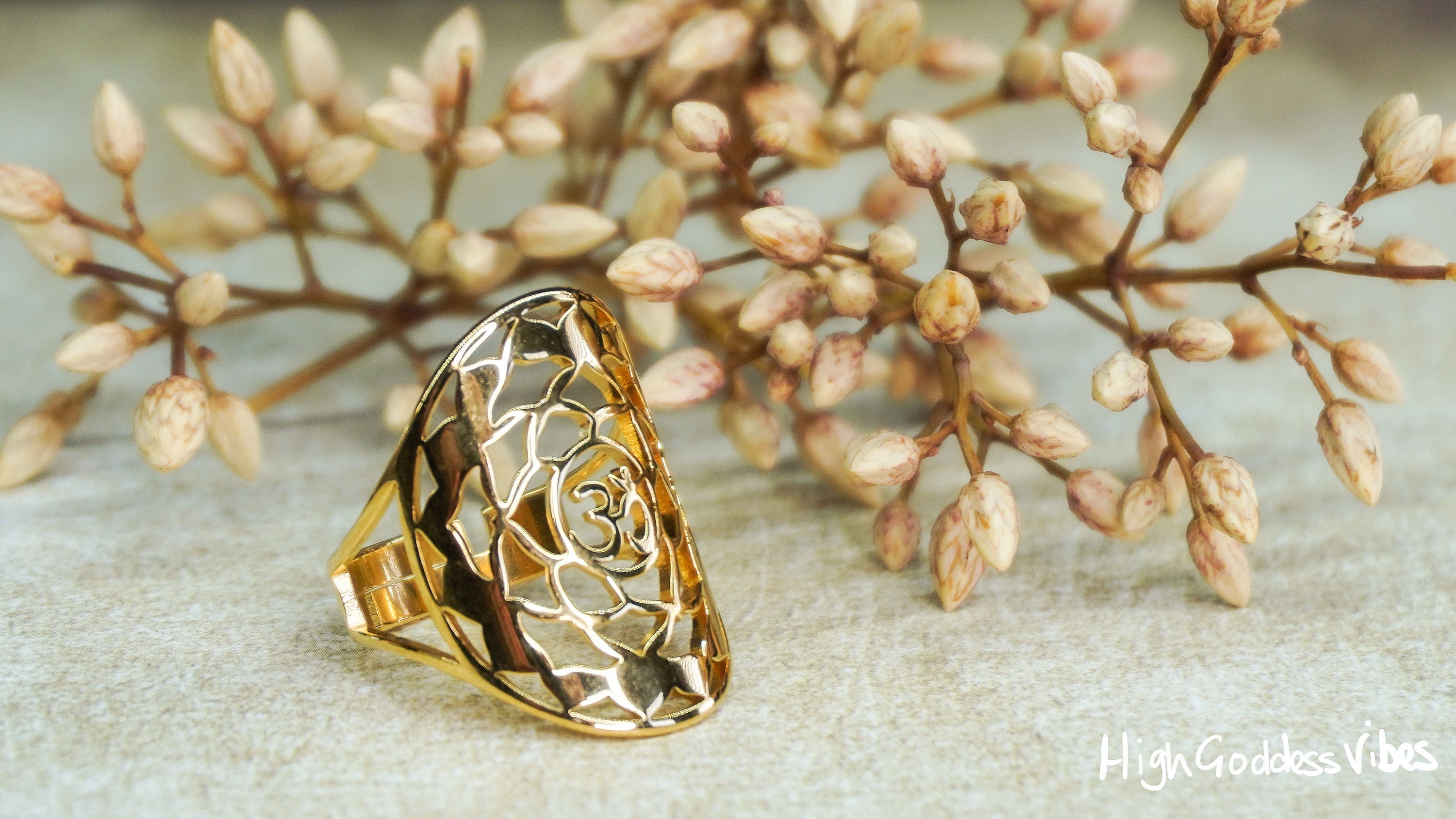 Crown Chakra Sacred Geometry Ring ~ Adjustable Sahasrara Statement ...