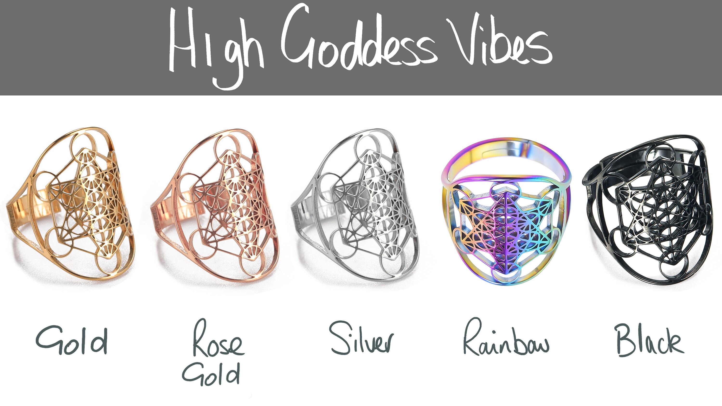Scared Geometry Ring Metatron's Cube Sacred Geometry Ring ~ Resizable Adjustable, Rose Gold ...