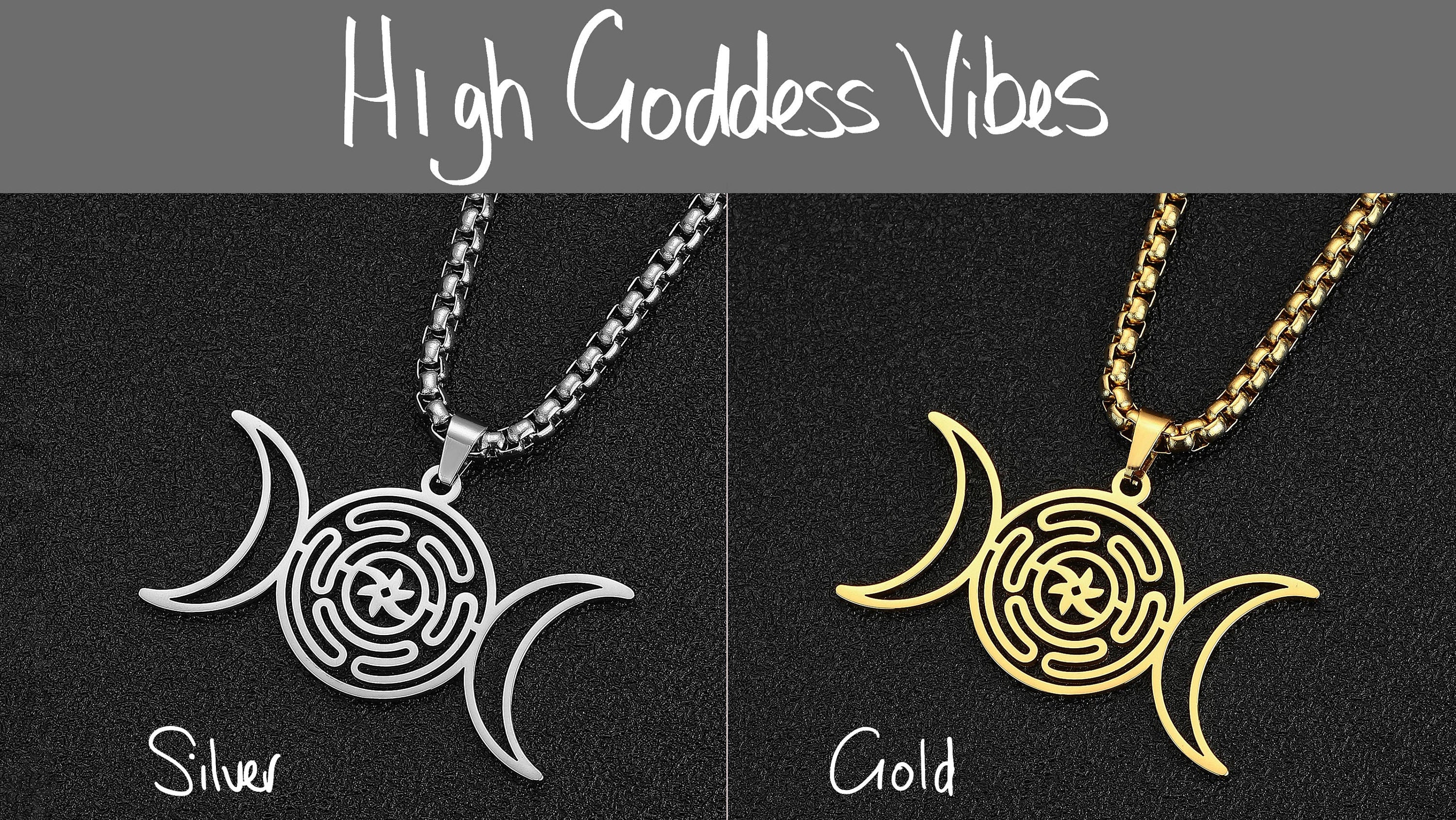 Pewter Wheel Of Hecate Necklace - Greek Goddess Pendant, Wiccan Witch Jewelry