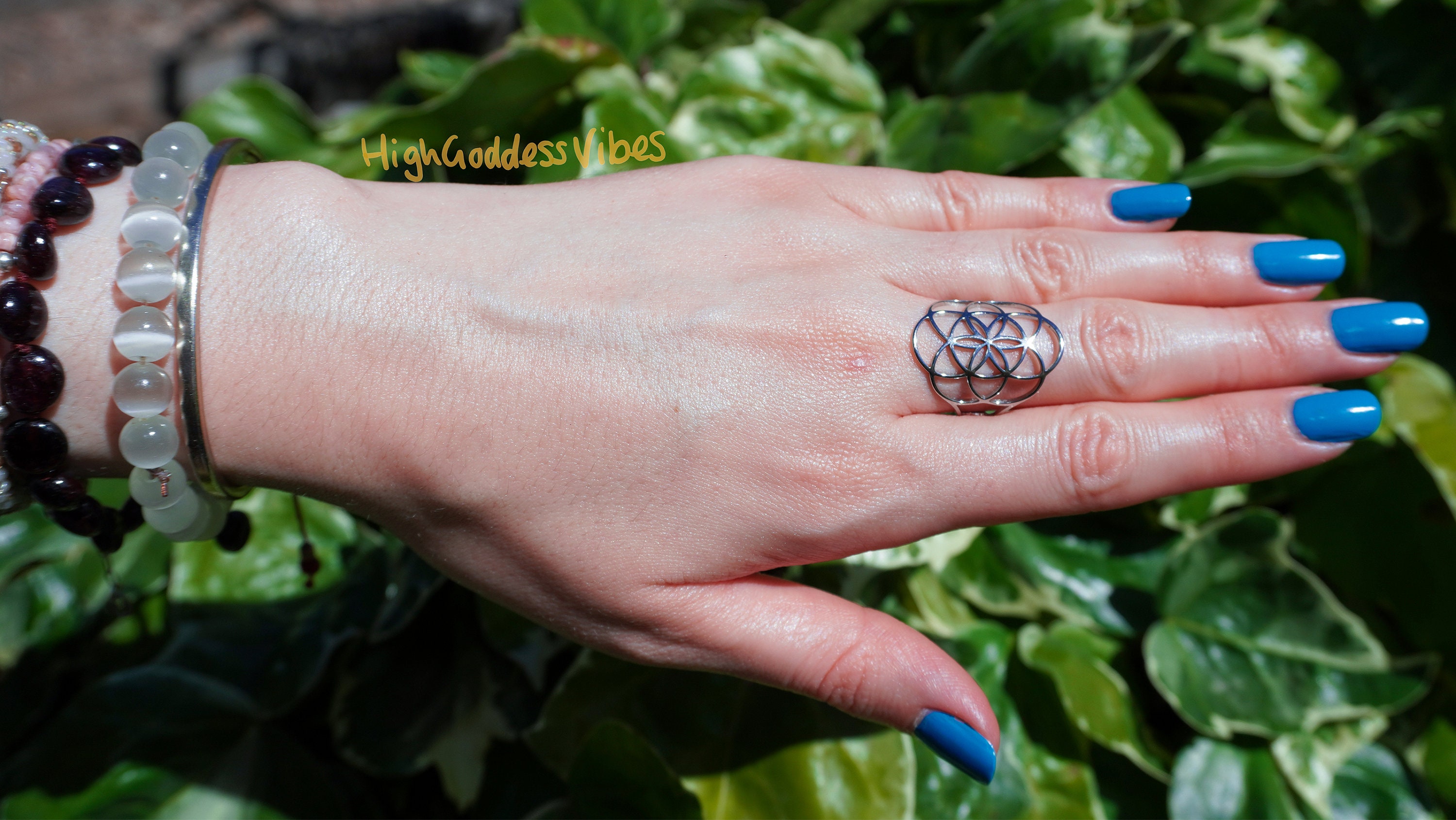 Seed of Life Sacred Geometry Ring ~ Rose Gold Black Silver, Resizable ...