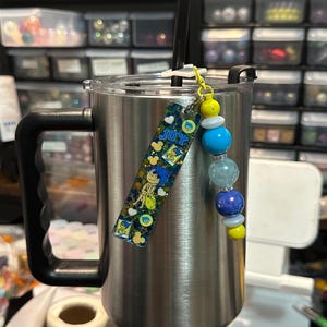 Straw Charms- Beadable Cup straw charms - Beadable keychain with acrylic keychain straw charms