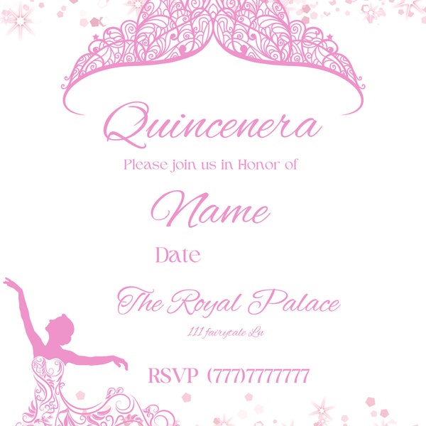 Pink Quincenera invitations / invitacion de quincenera rosita
