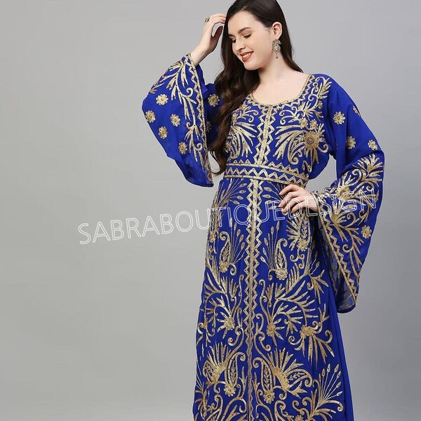 VENTE nouveau mariage Abaya soirée marocaine dubaï caftan avec lit arabe grande taille fête déguisements vêtements africains robe brodée Aari