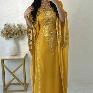 SALE!! Dubai Moroccan Royal Islamic Modern Elegant caftan Arabic Party Wear Beach Kaftan Farasha Maxi Floor Length Takshita Wear Dresses