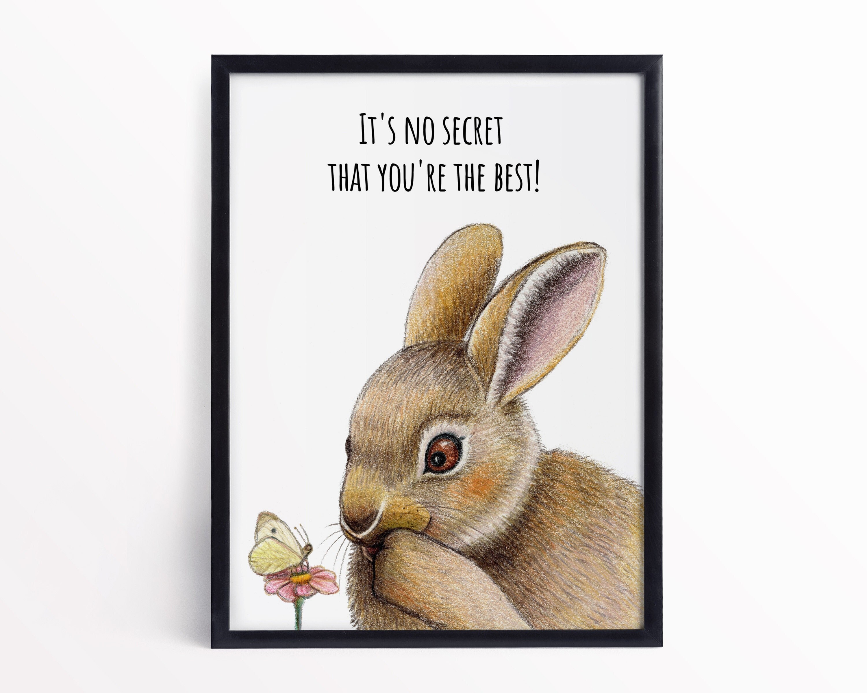 Printable Hare art / Woodland nursery decor/ Inspiring affirmation poster / Rabbit lover gift / Cute hare drawing / Printable quote