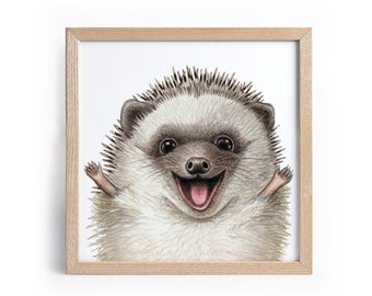 Printable Hedgehog Poster, Woodland Nursery Decor (Digital Download)