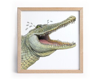 Funny Crocodile Nursery Print | Smiling Alligator Wall Art (Digital Download)