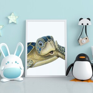 Printable Sea Turtle Wall Art / Sea Turtle Decor for Nautical Nursery ...
