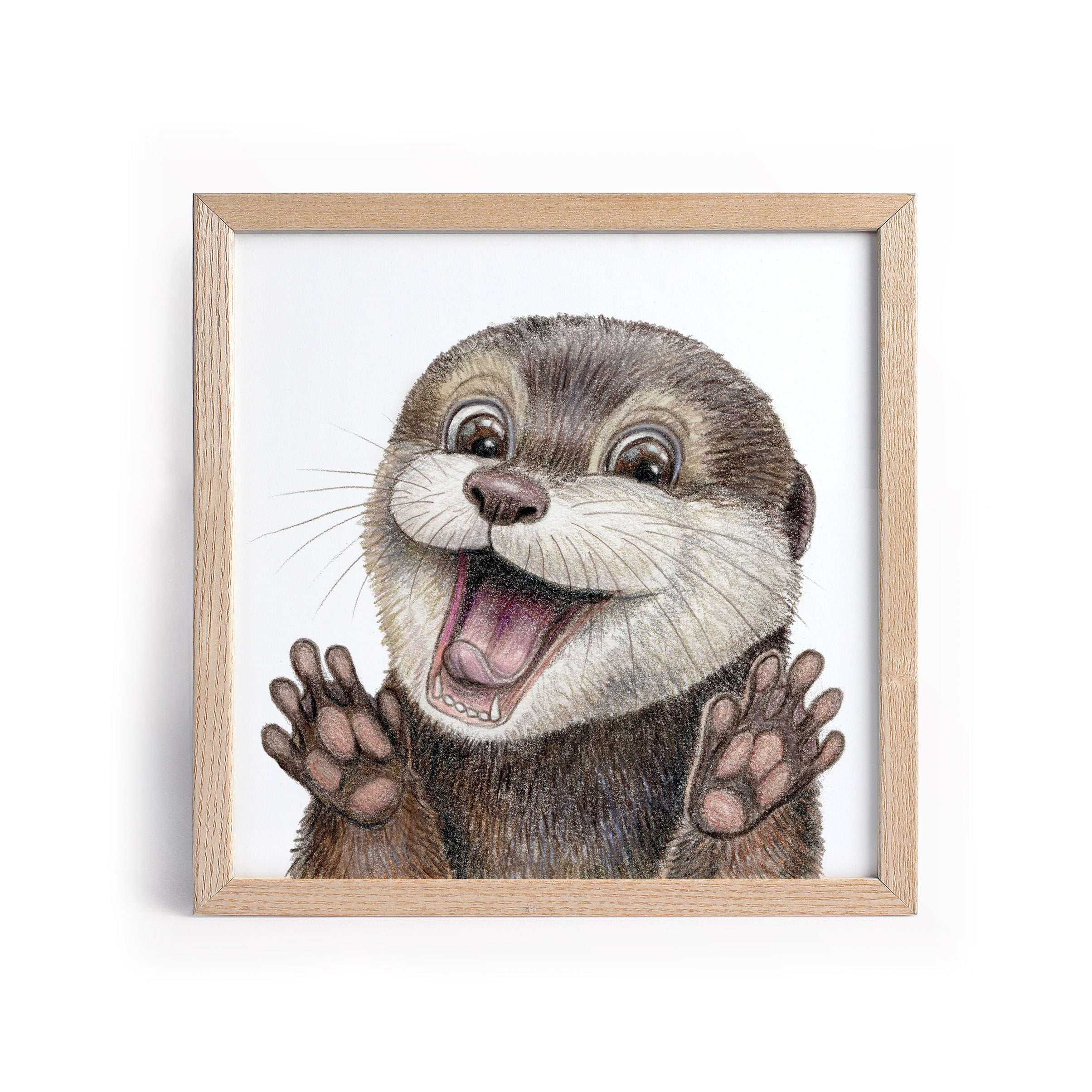 Printable Otter Print / Cute Otter Gifts / Colored Pencil Art for Printable Otter Print / Cute Otter Gifts / Colored Pencil Art for