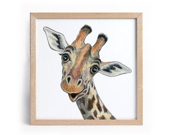 Giraffe Bild zum Ausdrucken / Safari Kinderzimmer / niedliches Giraffen Bild / Babyzimmer Bilder / Kinderzimmer Wandkunst
