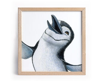 Printable Penguin print / Cute penguin wall art / Bird printable art / Nursery wall art / Kids room decor