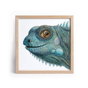 Pintura de lagarto imprimible / Pintura de iguana linda / Decoración de reptiles / Fotos de la habitación del bebé / Arte descargable para la decoración de la habitación de los niños