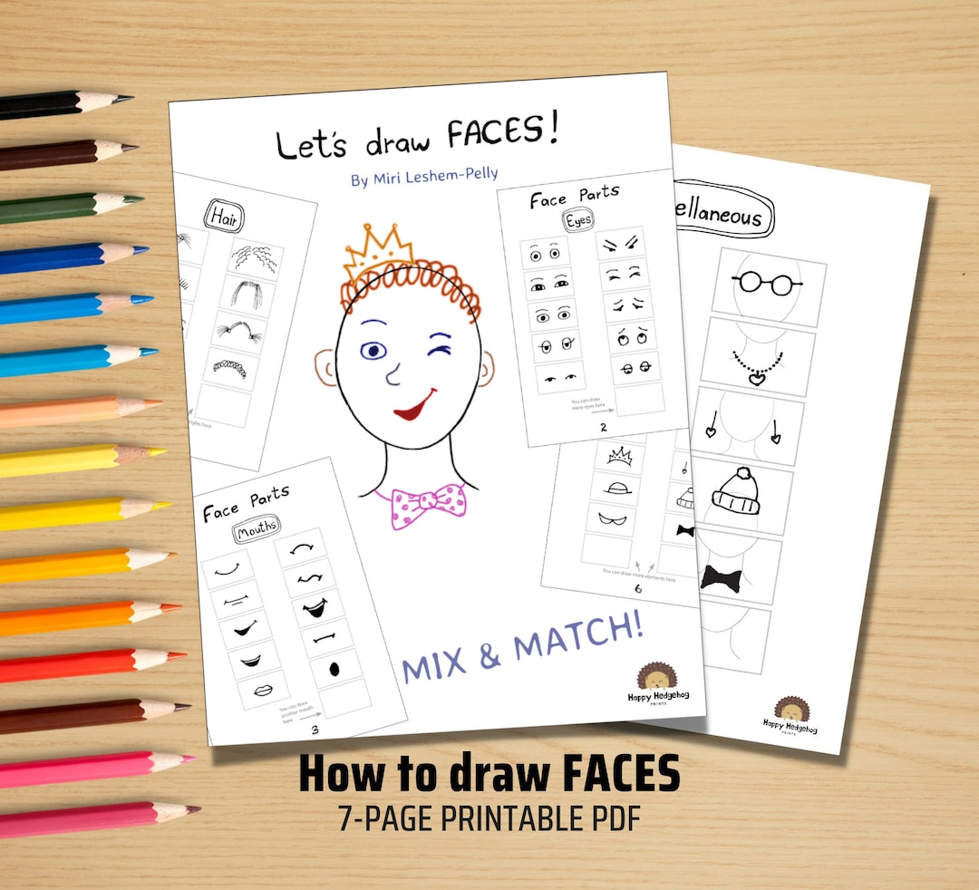 How to Draw Faces PRINTABLE Kids Activity Book / Toddler Activities and ...