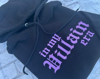 In My Villain Era Embroidered HOODIE, Villain Sweater, Dark Humor, Spooky, Embroidery Sweat Shirt