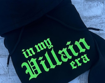 In My Villain Era Embroidered HOODIE, Villain Sweater, Dark Humor, Spooky, Embroidery Sweat Shirt