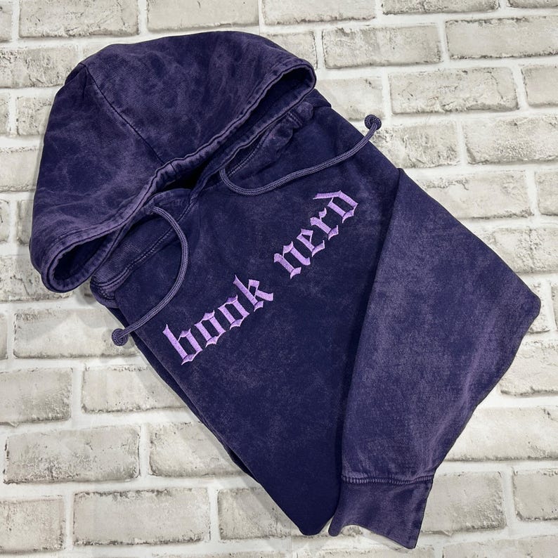 Book Nerd Vintage Hoodie, Unisex True To Size Sweatshirt With Hood, Book Hoodie, Alternative Apparel Streetwear image 2