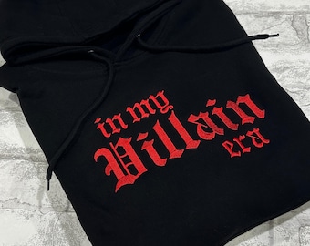 In My Villain Era Embroidered HOODIE, Villain Sweater, Dark Humor, Spooky, Embroidery Sweat Shirt