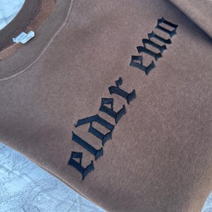 Elder Emo Embroidered Crewneck Sweatshirt, Feral Mom Crewneck, Funny Tee, Gift for Mom, Alt Fashion, Goth Clothing, Punk image 7