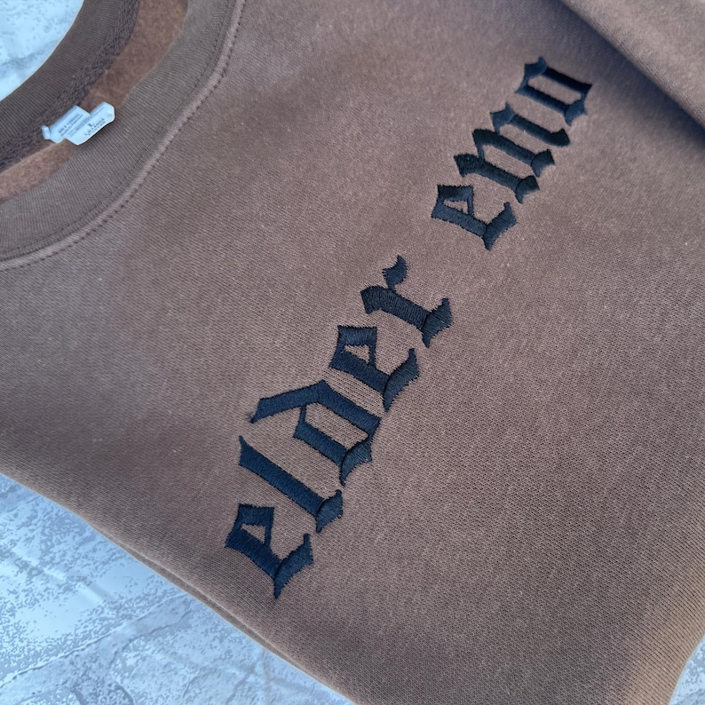Elder Emo Embroidered Crewneck Sweatshirt, Feral Mom Crewneck, Funny Tee, Gift for Mom, Alt Fashion, Goth Clothing, Punk image 7