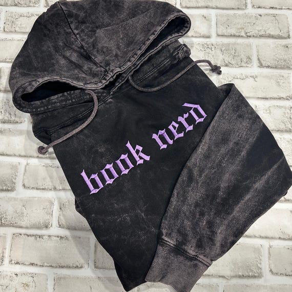 Book Nerd Vintage Hoodie, Unisex True To Size Sweatshirt With Hood, Book Hoodie, Alternative Apparel  Streetwear