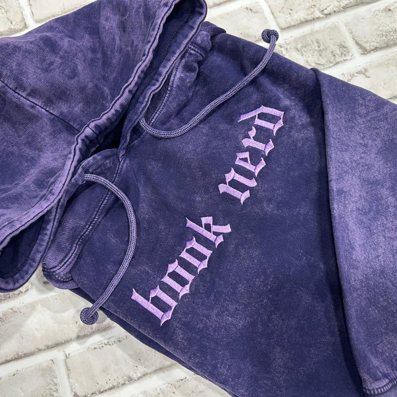 Book Nerd Vintage Hoodie, Unisex True To Size Sweatshirt With Hood, Book Hoodie, Alternative Apparel Streetwear image 4