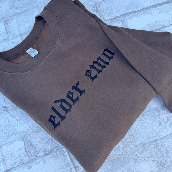 Elder Emo Embroidered Crewneck Sweatshirt, Feral Mom Crewneck, Funny Tee, Gift for Mom, Alt Fashion, Goth Clothing, Punk