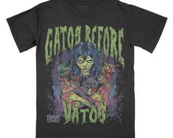 Gatos Before Vatos Comfort Color T-Shirt, Shirt For Mom, Funny Tshirt, Graphic Tee Read More Gift For Mom Horror Tee Cat Shirt