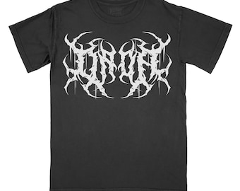 Camiseta de color cómodo Metal Dada, estampado de fuente de metal, camiseta con estampado gráfico de punk rock, camiseta unisex salvaje, camiseta del Día del Padre salvaje