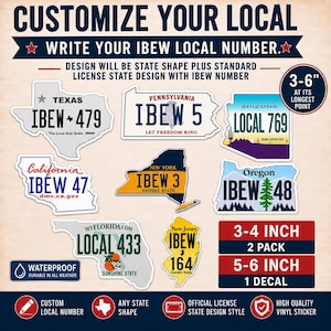 IBEW Local Custom Sticker | IBEW Sticker | Electrician Union Sticker | Electrician Hard Hat Sticker  | 3-6 inch