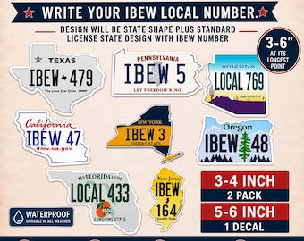 IBEW Local Custom Sticker | IBEW Sticker | Electrician Union Sticker | Electrician Hard Hat Sticker  | 3-6 inch