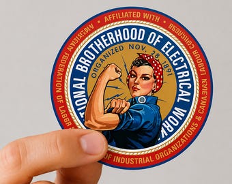 IBEW Union Sticker | Electrician Union Sticker | Electrician Hard Hat Sticker | 3-6 inch