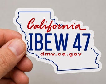 California IBEW 47 Sticker | Electrician Union Sticker | Electrician Hard Hat Sticker | 2 Pack | 3 inch