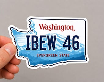 IBEW 46 Union Sticker | Washington IBEW | Electrician Union Sticker | Electrician Hard Hat Sticker