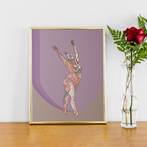 River Dancer, illustrazione digitale, edizione poster stampata su carta di alta qualità