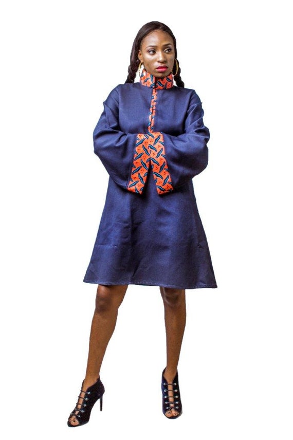 Jeans dress clearance with african print